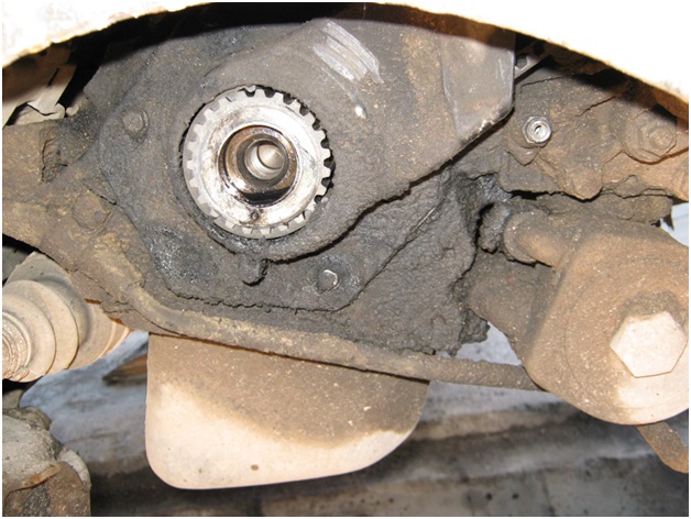 Вид после демонтажа шкива