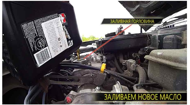 Заливка нового масла
